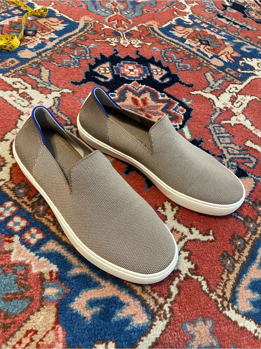 Rothy's Slip-On Sneakers in Taupe with White Sole